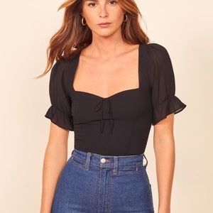 Reformation black Delevan top